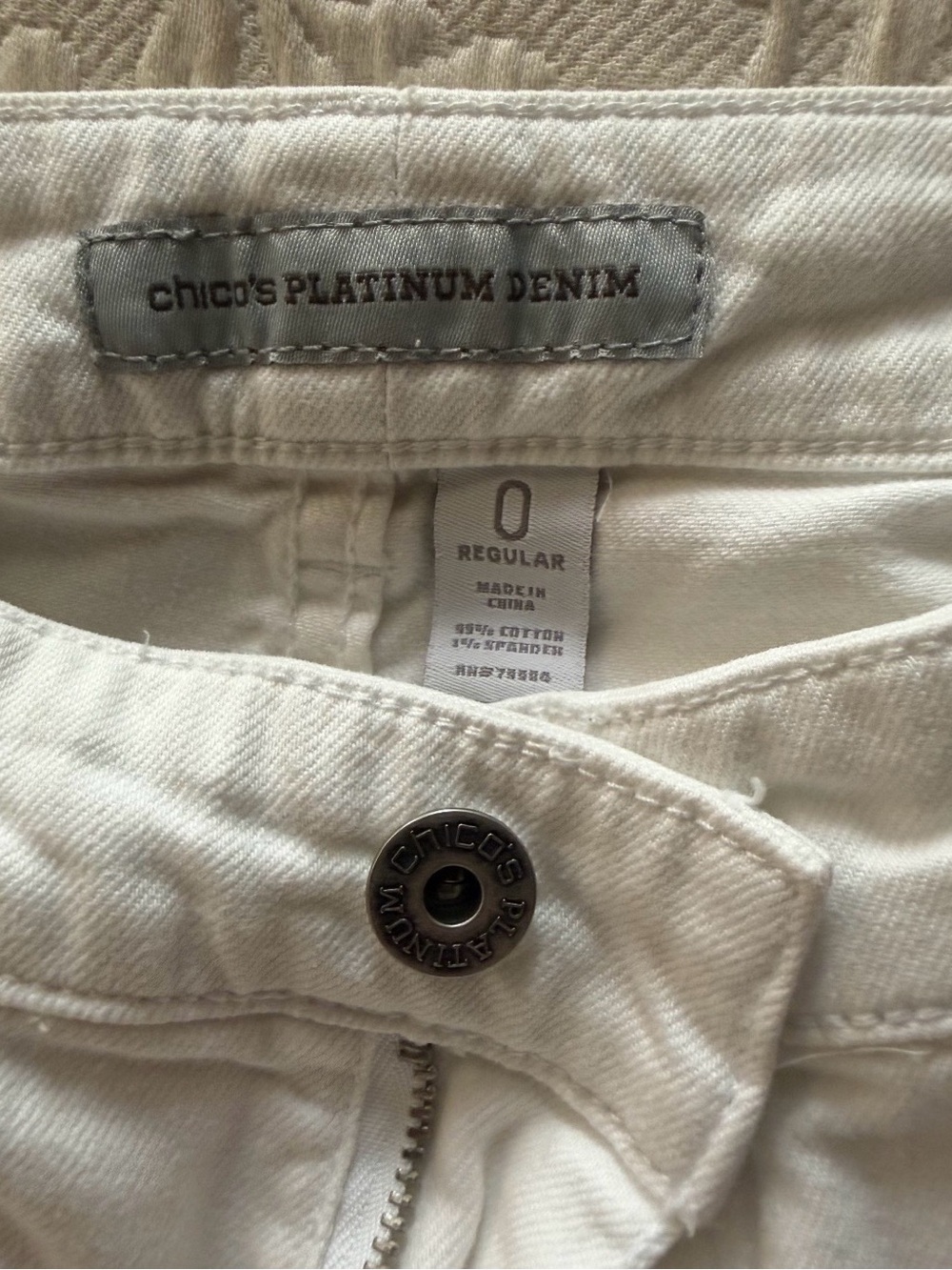 Chico's Platinum Denim High-Rise White Jeans